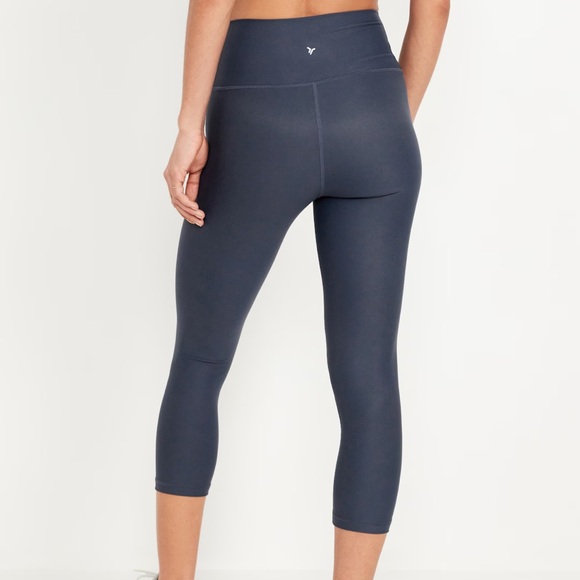 NWT OLD NAVY High-Waisted Cropped Leggings Color:Dusk Navy - Picture 2 of 10